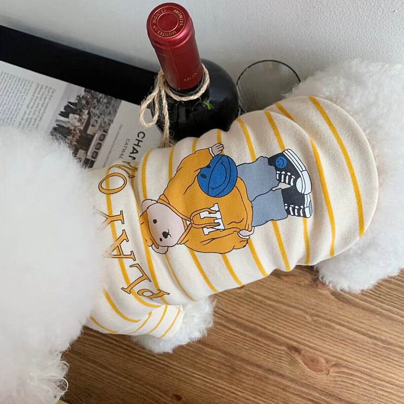 Spring And Summer Dog Thin Striped T-shirt Vest