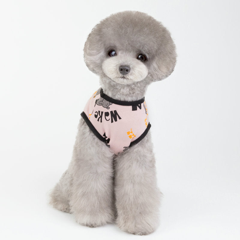 Pet Spring And Summer New Style Cotton Vest Teddy Dog Clothes One Generation Piggy Print Vest