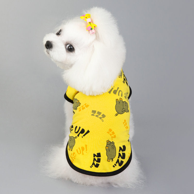 Pet Spring And Summer New Style Cotton Vest Teddy Dog Clothes One Generation Piggy Print Vest