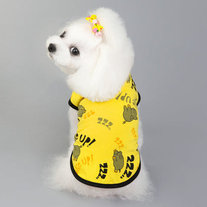 Pet Spring And Summer New Style Cotton Vest Teddy Dog Clothes One Generation Piggy Print Vest