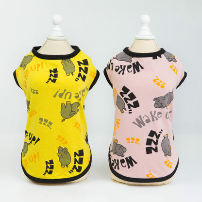 Pet Spring And Summer New Style Cotton Vest Teddy Dog Clothes One Generation Piggy Print Vest