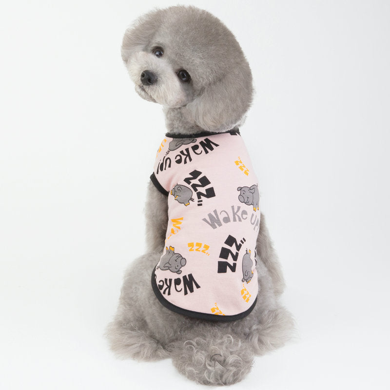Pet Spring And Summer New Style Cotton Vest Teddy Dog Clothes One Generation Piggy Print Vest