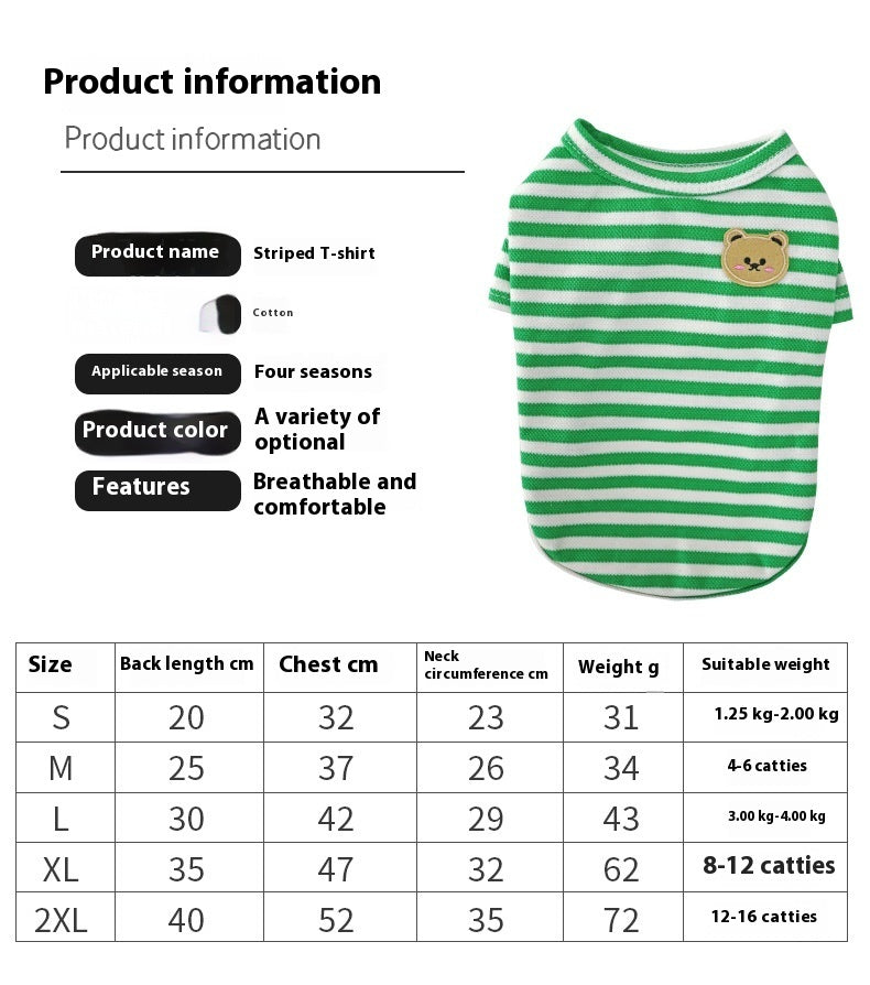 Summer Pet Dog Clothes Breathable T-shirt