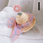 Pet Cute Knitted Straw Hat Flower Hat Cat Dog Photo Props