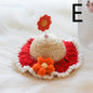 Pet Cute Knitted Straw Hat Flower Hat Cat Dog Photo Props