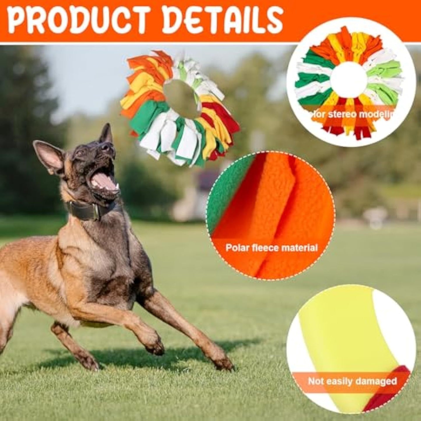 Interactive Sniffle Dog Toy For Throwing, Snuffle Pet Flying Disk For Dogs, Dog Flying Toy, Dog Sniffing Collar Toy Soft Polar Fleece Relieve Boredom Sniff Ball Enrichment Toy For Pet