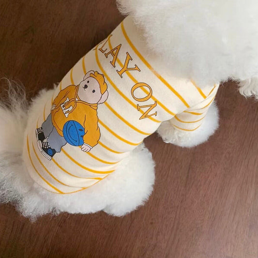 Spring And Summer Dog Thin Striped T-shirt Vest